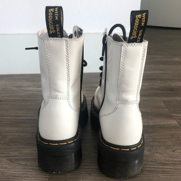 Dr. Martens: Jadon White Smooth Leather Platform Boots - Picture 5 of 6